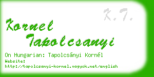kornel tapolcsanyi business card